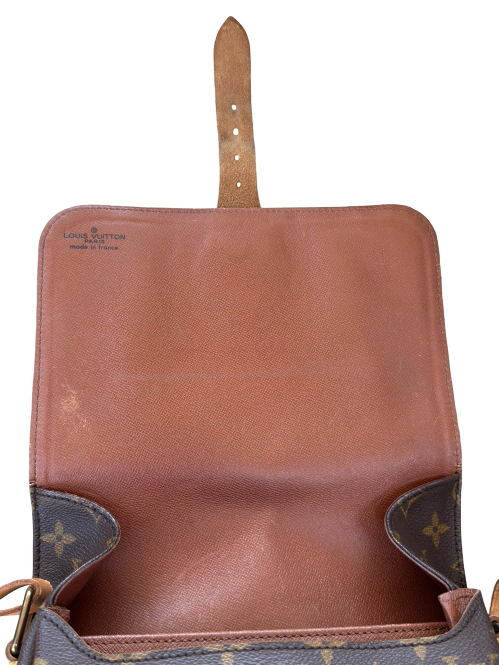 Louis Vuitton Monogram Cartouchiere Crossbody Vintage Brown Leather Shoulder Bag - Picture 8 of 16